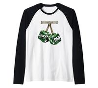 Fixed It Lucky Dad Green Dice Funny St Patricks Day Design Raglan Baseball Tee