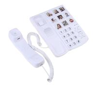 Fixed Landline Telephone with Big Keypad and Dials | Adjustable Sound with Memory Function and Last Number Redial Feature for Seniors, Easy to Use