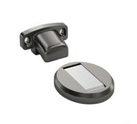 Fixed magnetic door stop metal zinc alloy with slim base for mounting on floor stops doors from slamming and protects interior walls