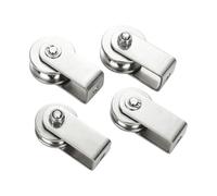 Fixed-Mount Rope Guide Pulley Stainless Steel Wheel Set of 4, Compact U Track Hardware for Home Maintenance Jobs Rope Sheave Guide Wheel Fixed Mount Utility Pulley Compact Line Redirect Small Lifting