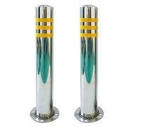 Fixed Parking Bollard Stainless Steel Parking Cones,Security Posts,Road Pile With Reflective Security Bollards For Driveway,Set Of 2