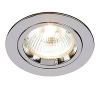Fixed Round Recess Ceiling Down Light Chrome 80mm Flush GU10 Lamp Holder Fitting