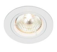 Fixed Round Recess Ceiling Down Light Gloss White 80mm Flush Gu10 Lamp Fitting