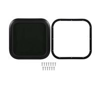 Fixed RV Window Rounded Corner Aluminium Alloy Black Frame Transparent Glass Window with Fixed Ring for Caravan Trailer RV Mobile Home (For 48-53mm/1.9-2.1in Wall Thickness)