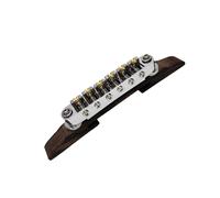 Fixed Saddles Wood Bridge Electric Guitar Bridge Tailpiece with Golden Roller Saddles Easy to Use Adjustable Archtop Guitar