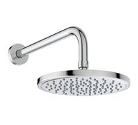 Fixed Shower Head - Ideal Standard Idealrain M1 Round 200mm Rain Shower Head with L1 300mm Wall Arm, Chrome, BD647AA