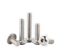 Fixed things 10pcs/lot M2 M2.5 M3 M4 M5 M6 M8 M10 A2-70 Stainless Steel Hexagon Socket Button Head Screws with Collar Bolt Applicable to many places(6mm x10pcs,M6)