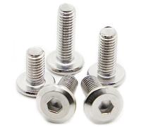 Fixed things M3 M4 M5 M6 M8 304 Stainless Steel Allen Hex Hexagon Socket Large Flat Head Furniture Rivet Screw Connect Joint Bolt Applicable to many places(25mm,M6 5pcs)