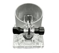 Fixed Transparent Router Base for Wood Trimming, Adjustable Plastic Metal Base for Electric Trimmer Machine, Clear Visibility for Edge Routing Tool Accessory(A)