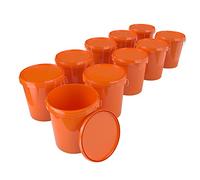 FixedByU 10 x Orange 16L Food-Safe Airtight Buckets with Lid and Handle