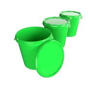 FixedByU 30 Litre Green Airtight Stackable Lockable Plastic Bucket with Lid, Made in Germany, Food-Safe, Stable, Ideal for Storing Food, Office Supplies, Household, Workshop, Catering, Green