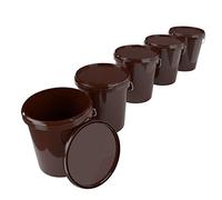 FixedByU 5-Pack Brown 16L Food-Safe Airtight Buckets with Lid and Handle
