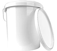 FixedByU Bucket with Lid 16L White - Airtight, Stable, Food-Safe, Polypropylene