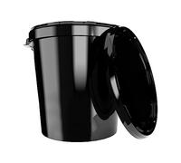 FixedByU Bucket with Lid, 30 Litres, Made in Germany, Food-Safe, Stable, Airtight, Storage Bucket for Storing Food, Office Material, Children's Room, Household, Workshop, Catering, Black