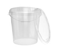 FixedByU Bucket with Lid, 30L, Made in Germany, Suitable for Food Preservation, Airtight and Stable, for Food Storage, Office and Bedrooms, Transparent