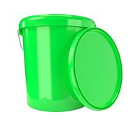 FixedByU with lid 16 liters green food safe airtight and stable empty bucket with handle and closure lid for food chemicals wall paint washing powder glue suitable 1 piece