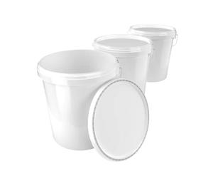 FixedByU x bucket with lid 16 litre white food safe airtight and stable empty bucket with handle and closure lid for food chemicals wall paint washing powder glue 3 piece