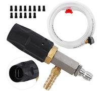FIXFANS Adjustable Pressure Washer Long Range Nozzle, Downstream Injector Kit for High Power Washer, External Chemical Injection with 1/4 Inch Quick Connector, 5-6.5 GPM