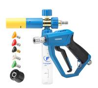 FIXFANS Pressure Washer Gun with Mini Snow Foam Lance, M22 14mm | 5 Power Washer Nozzle Tips & Adapter for Karcher K2-K7, No-Dilution Foam Cannon Pro, 1/4" Quick Connect