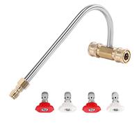 FIXFANS Pressure Washer Gutter Cleaner Attachment, 4000 PSI, Gutter Cleaning for Power Washer with 4 Nozzles, 1/4 Inch Quick Connect