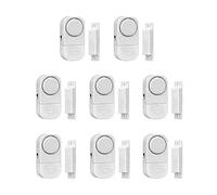 Fixget Pack of 8 Magnetic Door and Window Security Entry Alarm System WirelessMini Alarms Burglar Intruder Entry Warning Sensors White (Battery Included)