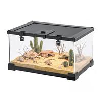 FixHaven 2.5 Gallon Fully Assembled Glass Reptile Enclosure, 12" x 8" x 6"