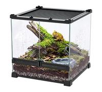 FixHaven 7 Gallon Fully Assembled Glass Reptile Enclosure,12"x 12" x 12"