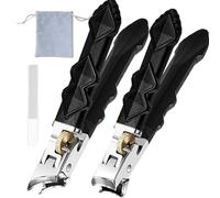 Fixhoo Ortho Clip, Sharp Outfany Clipmaster Pro Comfortable Grip, Fixhoo Nail Clippers Prevent Splashing, Nail Clippers with Safety Lock for Thick Nails The Elderly, Cutting Nails for Others (2pcs-3)