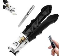 Fixhoo Ortho Clip Wide-Angle Nail Clipper - Extra-Large Jaw Safety Nail Cutter for Thick, Hard & Ingrown Toenails, Ergonomic Senior with Safety Lock for Elderly Seniors (1 Set Flat)