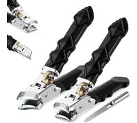 Fixhoo Ortho Clip Wide-Angle Nail Clipper - Extra-Large Jaw Safety Nail Cutter for Thick, Hard & Ingrown Toenails, Ergonomic Senior with Safety Lock for Elderly Seniors (1 Set Flat+Oblique)