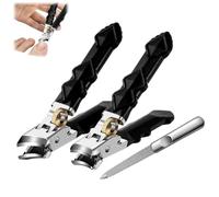 Fixhoo Orthoclip, 2026 New 180° Wide-Mouth Nail Clippers, Splash-Proof Design, Ergonomic Long Anti-Slip Handle, Orthoclip Toe Nail Clippers with Safety Lock, for Seniors & Men with Thick Nails (2Pcs)
