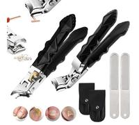 Fixhoo Orthoclip, Fixhoo Ortho Clip, Slanted Nail Clippers with Safety Lock for Thick and Hard Nails, Built-in Collector, Splash-Proof, 180° Wide Angle Bevel Design, for Elderly Seniors (A+C)