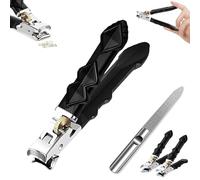Fixhoo Orthoclip, Goowebs Orthoclip, Orthoclip Slanted Nail Clippers, Ultra Sharp Stainless Steel Nail Clippers, Splash Proof NailClippers with Safety Lock for Thick and Hard Nails (Flat Edge)