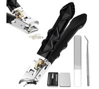 Fixhoo Orthoclip Nail Clippers, Fixhoo Ortho Clip, Splash-Proof Bevel Clippers, Wide Jaw Opening Long Handled Toenail Clippers, Portable Nail Trimmer, Nail Clippers for Seniors, Men & Women (B#1Set)