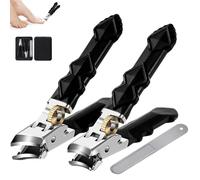 Fixhoo Orthoclip Nail Clippers,goredny Orthoclip,fixhoo Nail Clippers,Ortho Clip,Orthoclip Slanted,Splash-Proof, for Thick Nails for Seniors, 180° Wide-Mouth Bite, Easy to Clean-2pcs