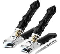 Fixhoo Orthoclip, Orthoclip Toe Nail Clippers, Wide Jaw Opening Anti-Splash Slanted Nail Clipper, Ingrown Toenail Clippers, Long Handled Toenail Clippers, for Women and Men (2pcs)