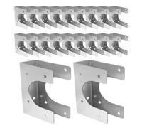Fixing | 20 Pieces Galvanized Brackets for Uprights, Fixing Plate for Frames | For Structures Piping Cable Electricity Plumbing Buildings Commercial Residential