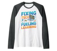 Fixing Tech Fueling Learning IT Engineer Programming - Raglan Baseball Tee