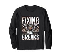 Fixing What Breaks Mechanic Pistons Long Sleeve T-Shirt