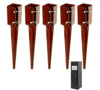 [FIXINGS DIRECT®] 100mm (4") Industrial Fence Post Spike Support 750mm Long Drive Down Post Spike Kit (Includes Free Driving Tool) (5)