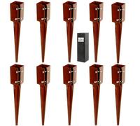 [FIXINGS DIRECT®] 100mm (4") Industrial Fence Post Spike Support 750mm Long Drive Down Post Spike Kit (Includes Free Driving Tool) (10)