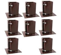 [FIXINGS DIRECT] 100x100mm Bolt Down Post Shoe Fence Post Holder Heavy Duty Read Oxdie Dual Coat Weather Protection Decking Bases, Post Anchor, Pergolas, Carports 4"x4" (8 Pack (100x100mm))