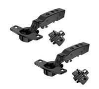 [FIXINGS DIRECT] 110° Black Kitchen Hinges Soft Close Integrated Silent System (Includes Clips) Overlay Opening Angle 110° 52 x 5.5mm Kitchen Cabinet Hinges (2)