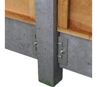 [FIXINGS DIRECT] 2 Pack | Two Pin Cleat | Galvanised Steel Pins Cleat | Two Pin Gravel Board Cleat for Fence Post Support | Gravel Board Clip | Twin Pin Clip for Concrete Gravel Board