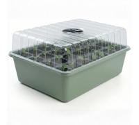 FIXINGS DIRECT] 28 Cell Deep Root Trainer Seed Tray with Ventilated Propagator Lid 12cm Deep Split Cells Reusable Seed Starting Tray for Strong Roots Sweet Peas Beans Vegetables Cuttings (1 Pack)