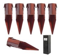 (FIXINGS DIRECT ) 75mm (3'') Industrial Fence Post Repair Spike Support (Includes Free Driving Tool) 300mm Spur With Clamp Grip+ & Dual Powder Coated For Increased Strength Performance(6), Red