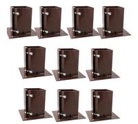 [FIXINGS DIRECT] 75x75mm Bolt Down Post Shoe Fence Post Holder Heavy Duty Read Oxdie Dual Coat Weather Protection Decking Bases, Post Anchor, Pergolas, Carports 4"x4" (10 Pack (75x75mm))
