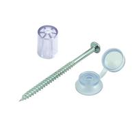 [FIXINGS DIRECT] Corrugated Sheet Fixings - Black Or Clear + Spacers | Plastic Roofing Screws with Caps | Shed Sheets (Clear + Spacers (10x3))