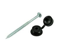 [FIXINGS DIRECT] Corrugated Sheet Fixings - Black Or Clear + Spacers | Plastic Roofing Screws with Caps | Spacers Corrugated Roofing Sheet Screws | Shed Sheets (Black (10x3))