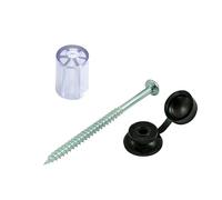[FIXINGS DIRECT] Corrugated Sheet Fixings - Black Or Clear + Spacers | Plastic Roofing Screws with Caps | Spacers Corrugated Roofing Sheet Screws | Shed Sheets (Black + Spacers (10x3))
